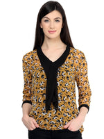 Pannkh Women's Mustard Tie-up Top