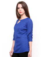 Pannkh Women's Vintage Top-PK3025BLUE-XS