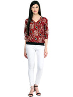 Pannkh Women's Overlap Printed Top