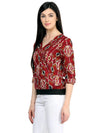 Pannkh Women's Overlap Printed Top