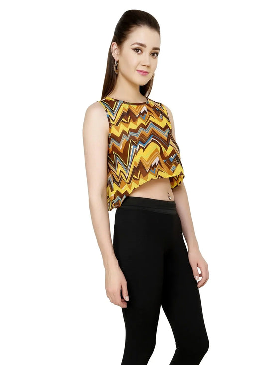 Georgette Printed Crop Top