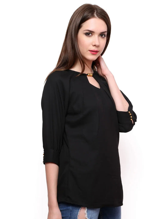 Pannkh Women's Vintage Top-PK3025BLACK-XS