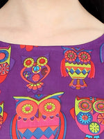 Pannkh Women's Owl Print Top-PKT3014PURPLE-XS