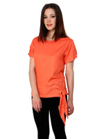 Pannkh Women's Knotted Top-PKT3005CORAL-XS