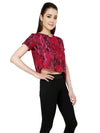 Pannkh Women's Asymmetric Crop Top-PKT3020PINK-XS