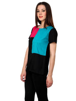 Pannkh Women's Colour Block Top-PKT3008DPINK-XS