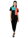 Colour Block Top-PKT3008GREEN-XS