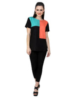 Colour Block Top-PKT3008GREEN-XS