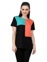 Colour Block Top-PKT3008GREEN-XS