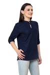 Pannkh Women's Shirt Top-PKT3006DBLUE-XS