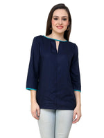 V-Shape Keyhole Top-PKT3003DBLUE-XS