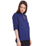 Pannkh Women's Shirt Top-PKT3006BLUE-XS