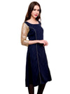 Pannkh Women's Shimmer Kurti-PK1122BLUE-S