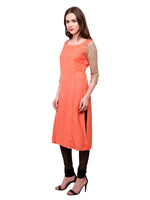 Pannkh Women's Shimmer Kurti-PK1122CORAL-S