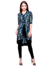 Pannkh Women's Abstract Print Jacket Kurti-PK1116GREEN-S