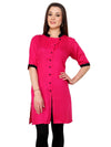 Pannkh Women's Tilted Placket Kurti-PK1089PINK-S