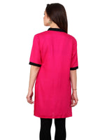 Pannkh Women's Tilted Placket Kurti-PK1089PINK-S