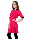 Pannkh Women's Tilted Placket Kurti-PK1089PINK-S