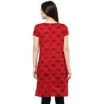 Pannkh Women's Red Elephant Crop Kurti