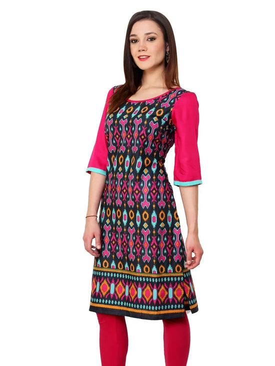 Pannkh Women's Pink Ikat With Dori