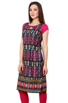 Pannkh Women's Ikat Print Keyhole Kurti