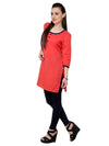 Pannkh Women's 3/4sleeves front buttoned kurti-PK1093CORAL-S