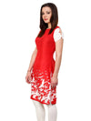 Pannkh Women's Bird Border Print Kurti-PK1094RED-S