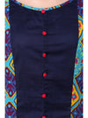 Pannkh Women's Blue Diamond Panelled Kurti