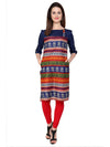 Pannkh Women's Casual 3/4 Sleeve Printed Kurti-PK1071S