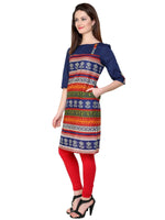 Pannkh Women's Casual 3/4 Sleeve Printed Kurti-PK1071S