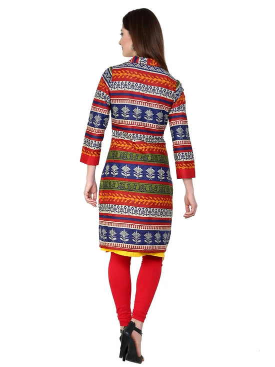 Pannkh Women's Casual Full Sleeve Printed Kurti