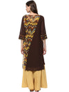 Pannkh Women's Casual 3/4 Sleeve Printed Kurti-PK1060S