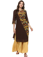 Pannkh Women's Casual 3/4 Sleeve Printed Kurti-PK1060S