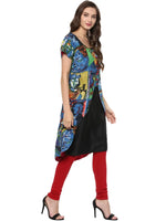 Casual Half Sleeve Printed Kurti-PK1019BLUE-S