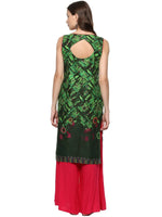 Pannkh Women's Multi Matrix Kurti-PK1066GREEN-S