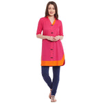 Pannkh Casual 3/4 Sleeve Solid Women's Kurti-PK10038S