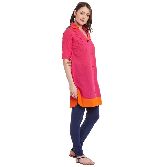 Pannkh Casual 3/4 Sleeve Solid Women's Kurti-PK10038S