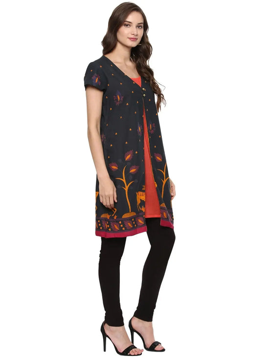 Pannkh Casual Half Sleeve Printed Women's Kurti-PK1057S