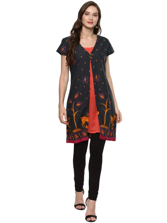 Pannkh Casual Half Sleeve Printed Women's Kurti-PK1057S