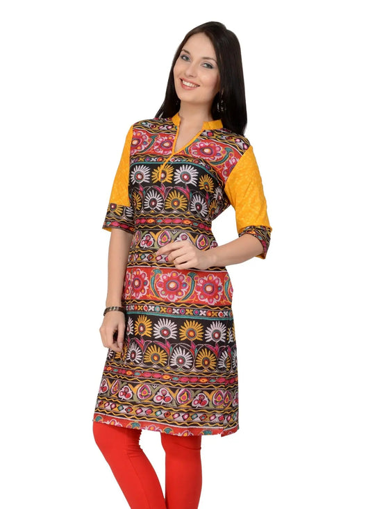 Casual 3/4 Sleeve Printed Kurti-PK9058S