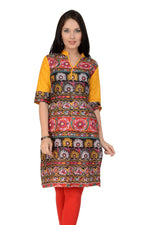 Casual 3/4 Sleeve Printed Kurti-PK9058S