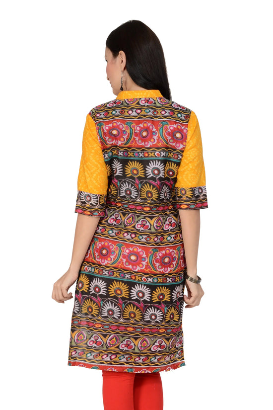 Casual 3/4 Sleeve Printed Kurti-PK9058S