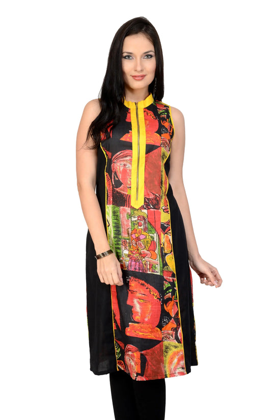 Pannkh Casual 3/4 Sleeve Printed Women's Kurti-PK1914S