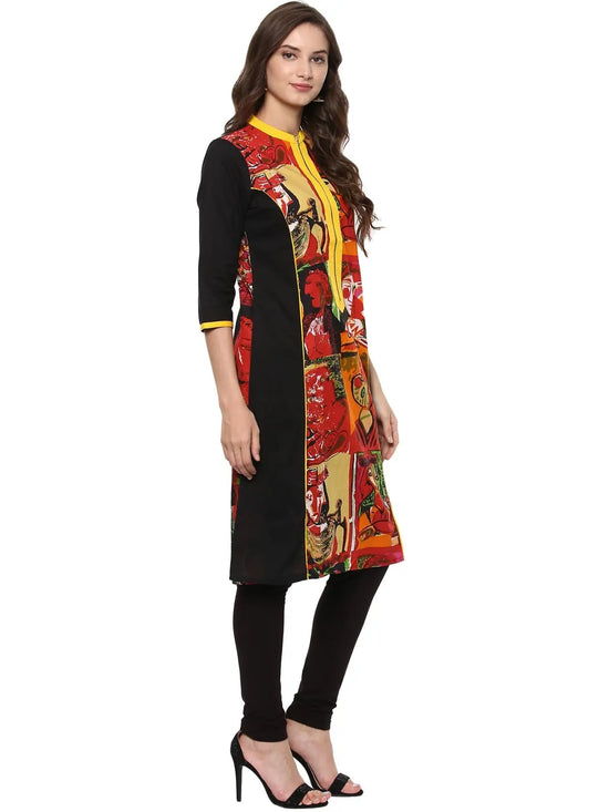 Casual 3/4 Sleeve Printed Kurti-PK2914S