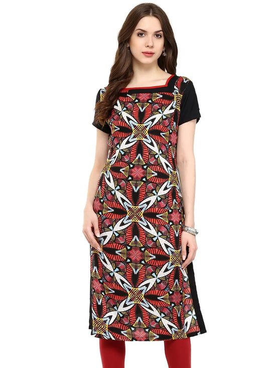 Pannkh Women's Allover Abstract Print Kurti