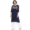 Pannkh Women's Quirky Print Crop Style Kurta