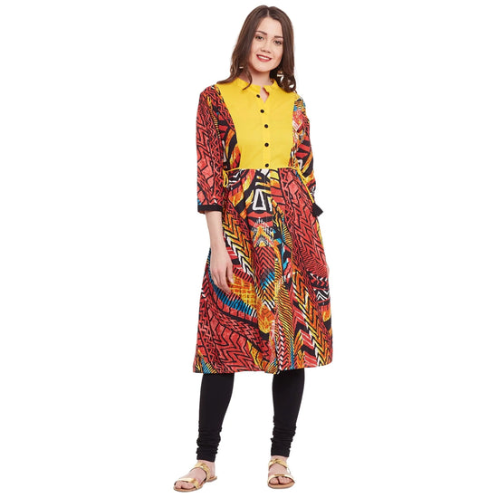 Pannkh Women's Tropical Print Kurta