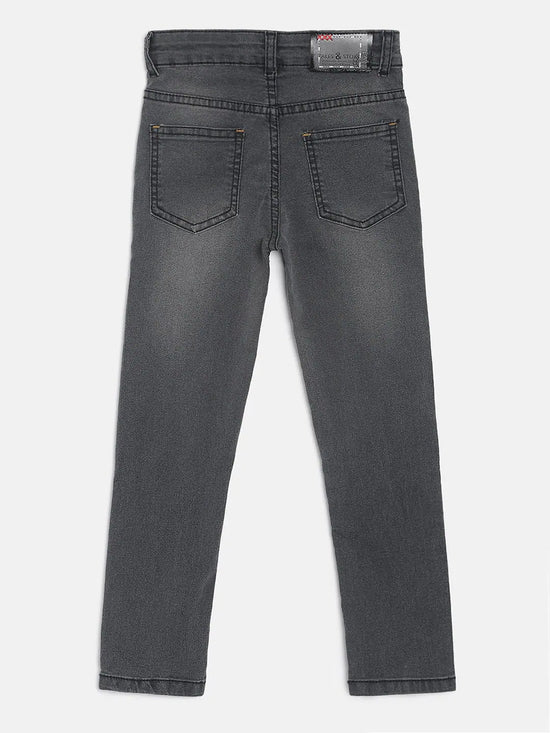 Tales & Stories Boys Grey Elastane Slim Fit Jeans