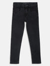 Tales & Stories Boys Dark Grey Cotton Slim Fit Solid Jeans