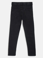 Tales & Stories Boys Dark Grey Cotton Slim Fit Solid Jeans